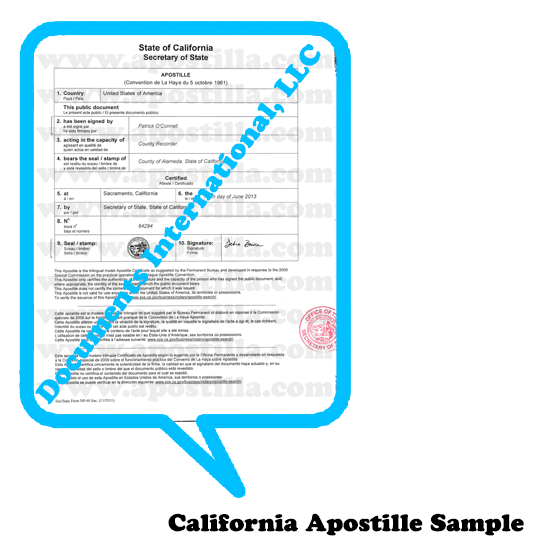 California Apostille Sample