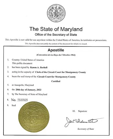 Maryland-apostille